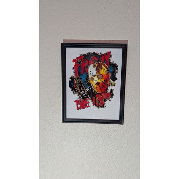 Friday The 13th Wall Art Home Decor Game Room Office Brand New Frame Included - Picture 7 of 9